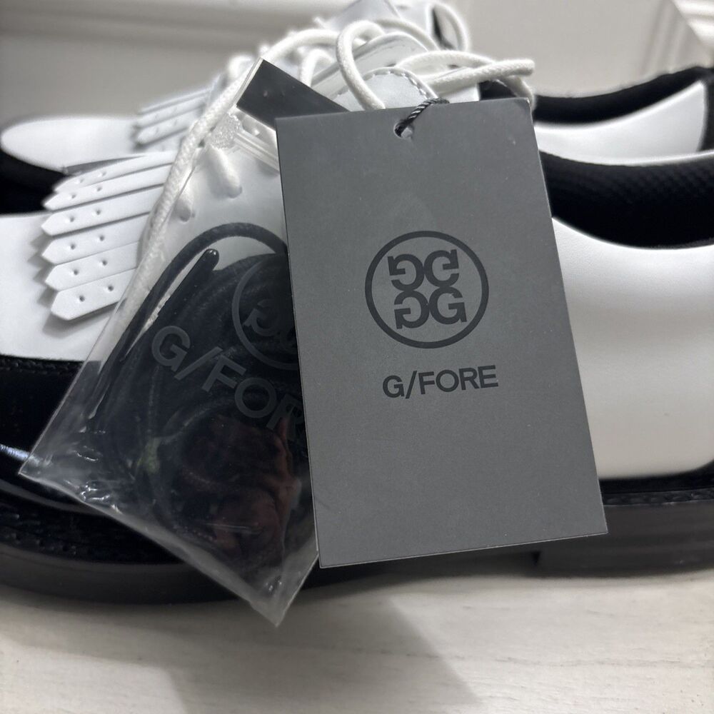 NEW G/FORE Gallivanter Smooth Leather Kiltie Derby Golf Shoes - SIZE 9 - Tuxedo - Picture 4 of 8